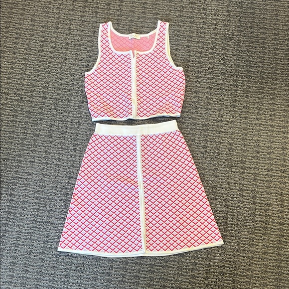 Sandro Red and White Patterned Top - Picture 1 of 2
